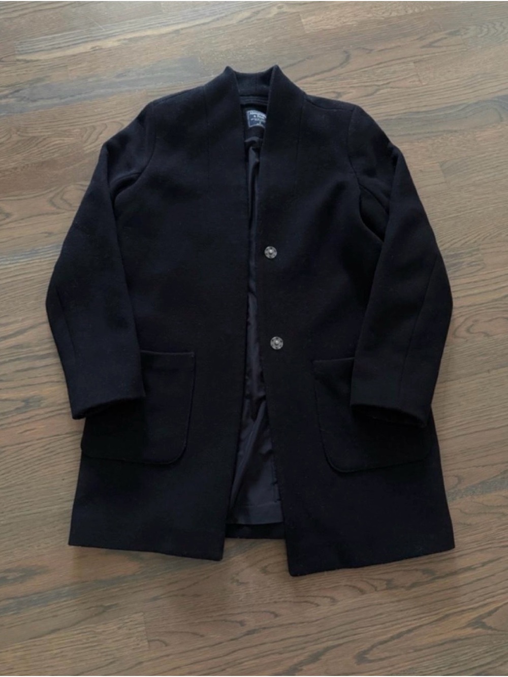 Abercrombie & Fitch Black Women's Single-Breasted Pea Coat
